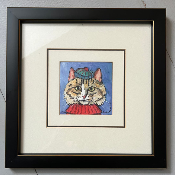 "Cool Cat", Framed Print of Cat by Joy Campbell - Picture 1 of 5